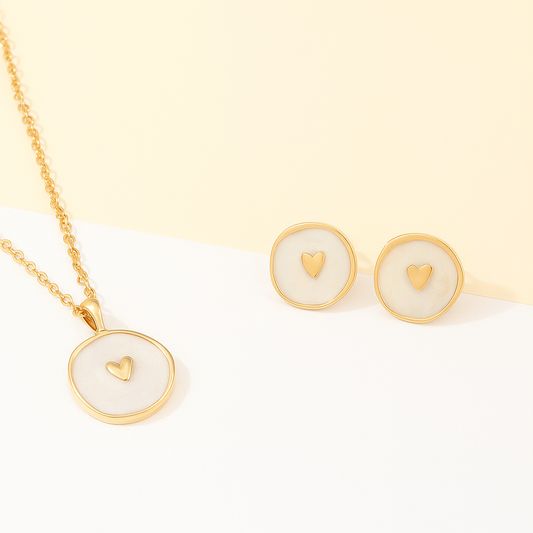 Handmade Heart Necklace & Earrings
