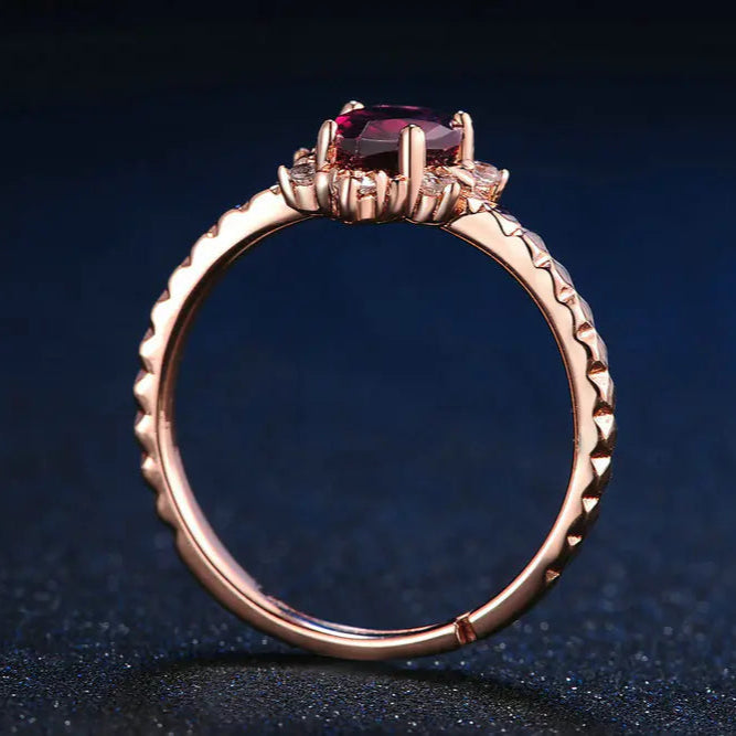 Ember Radiance - Red Garnet Ring