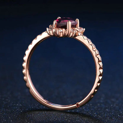 Ember Radiance - Red Garnet Ring