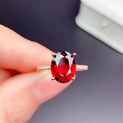 Auren Flame - Red Garnet Ring