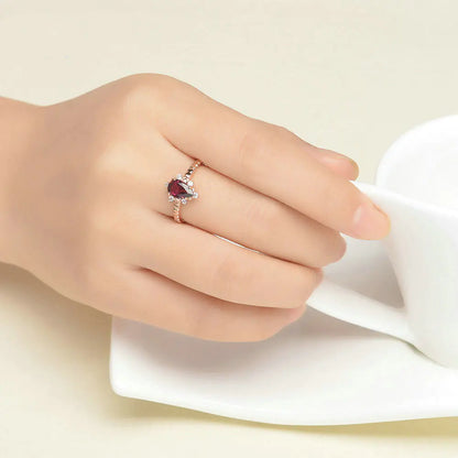 Ember Radiance - Red Garnet Ring