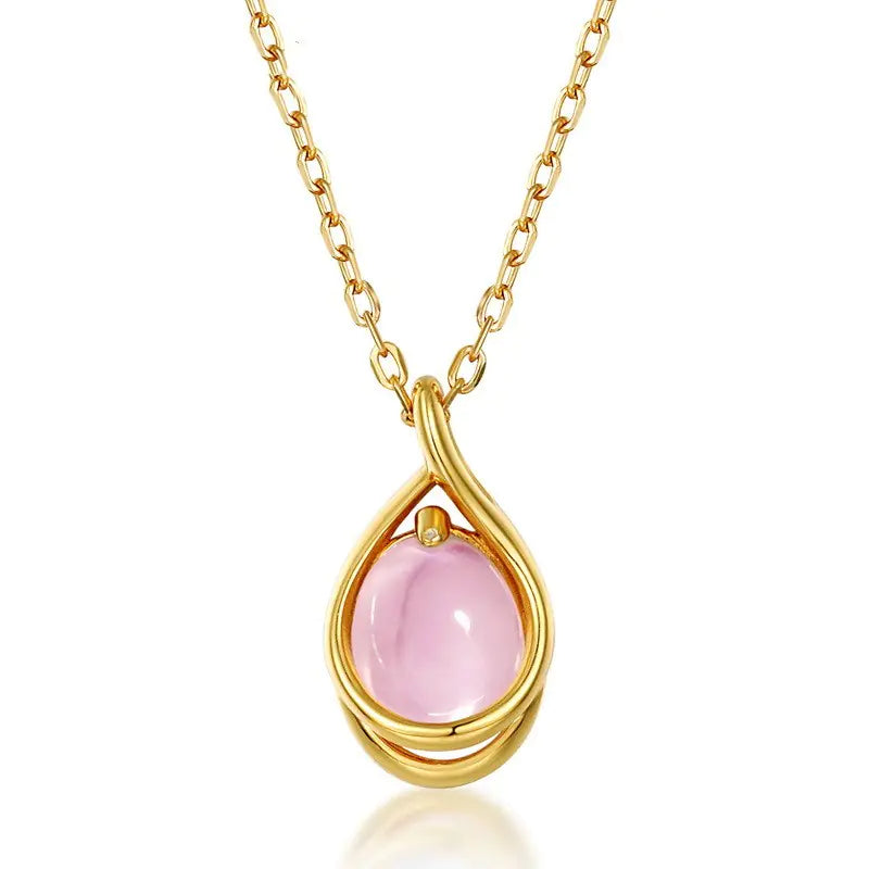 Elysian Tear - Rose Quartz Necklace