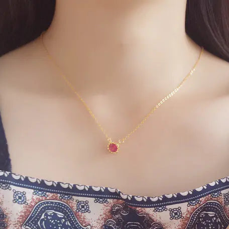 Lyra Star - Red Garnet Necklace