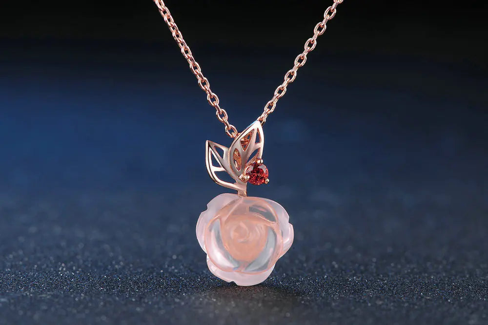 Celeste Heart - Rose Quartz Necklace