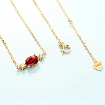 Solara Bloom - Red Garnet Necklace