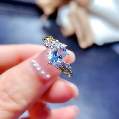 Oceira Flow - Aquamarine Ring