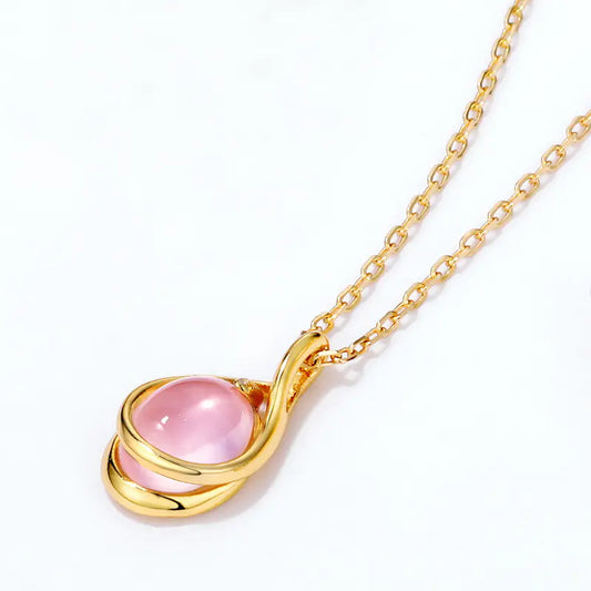 Elysian Tear - Rose Quartz Necklace
