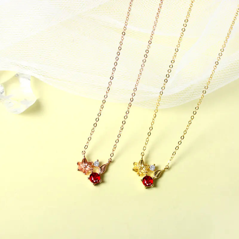 Floria Ember - Red Garnet Necklace