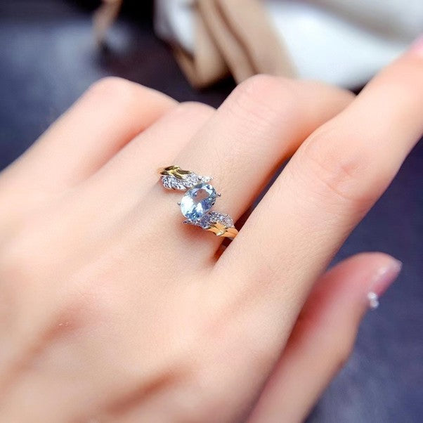 Oceira Flow - Aquamarine Ring