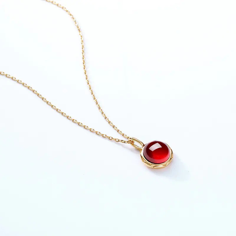 Seren Flame - Red Garnet Necklace