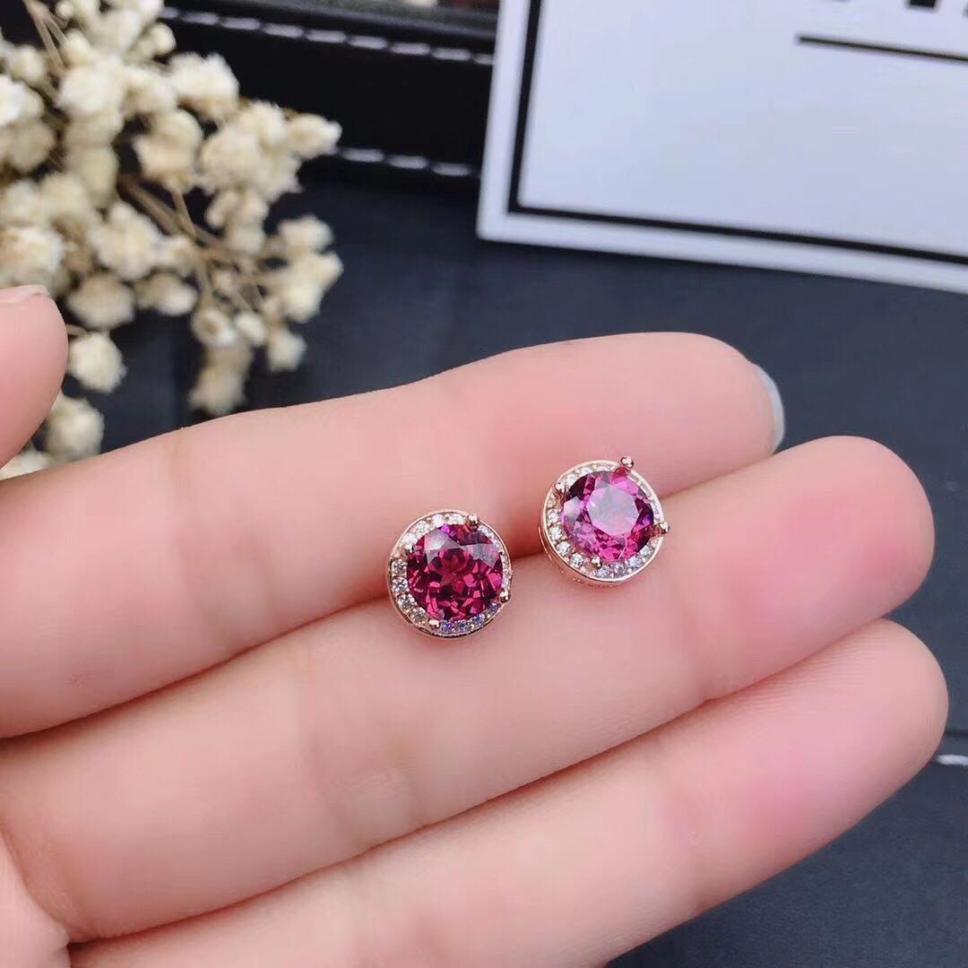 Nyssa Glow - Purple Garnet Earrings