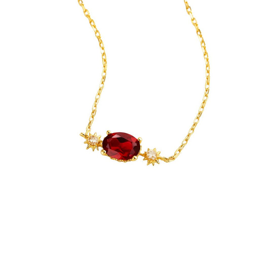 Solara Bloom - Red Garnet Necklace