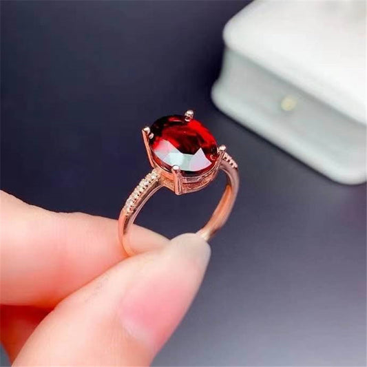 Auren Flame - Red Garnet Ring