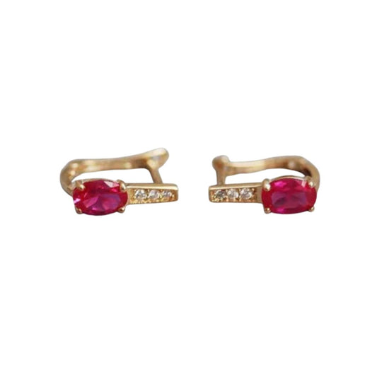 Vesta Sparks - Red Garnet Earrings