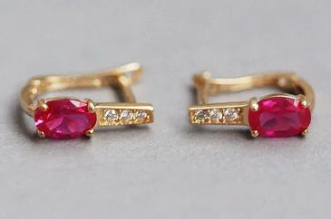 Vesta Sparks - Red Garnet Earrings
