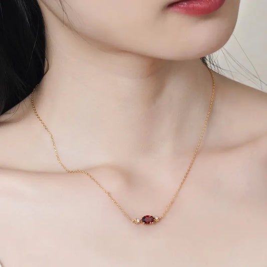 Solara Bloom - Red Garnet Necklace