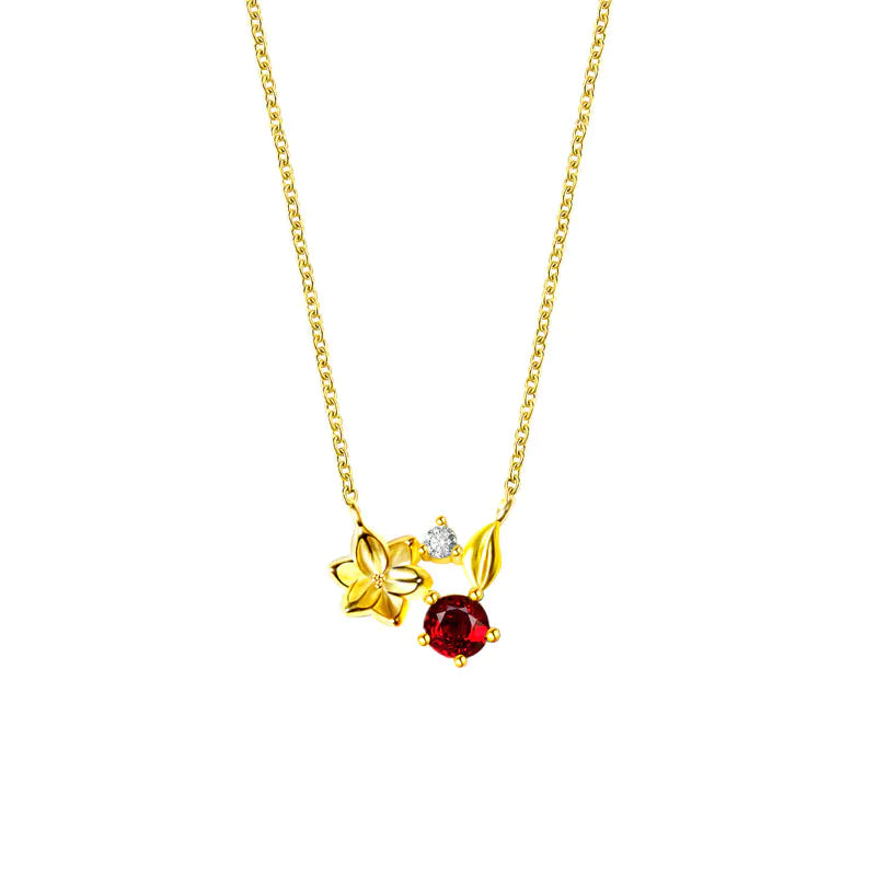 Floria Ember - Red Garnet Necklace