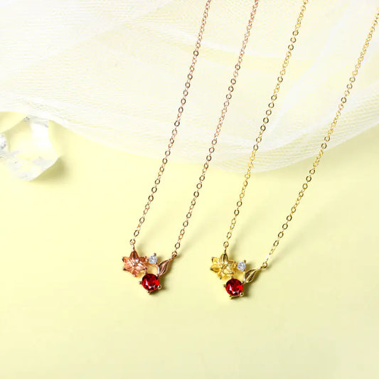 Floria Ember - Red Garnet Necklace