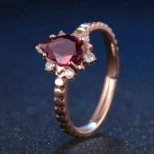 Ember Radiance - Red Garnet Ring