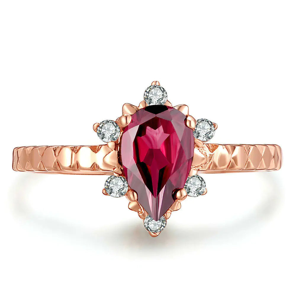 Ember Radiance - Red Garnet Ring