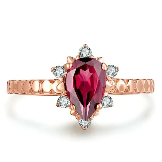 Ember Radiance - Red Garnet Ring