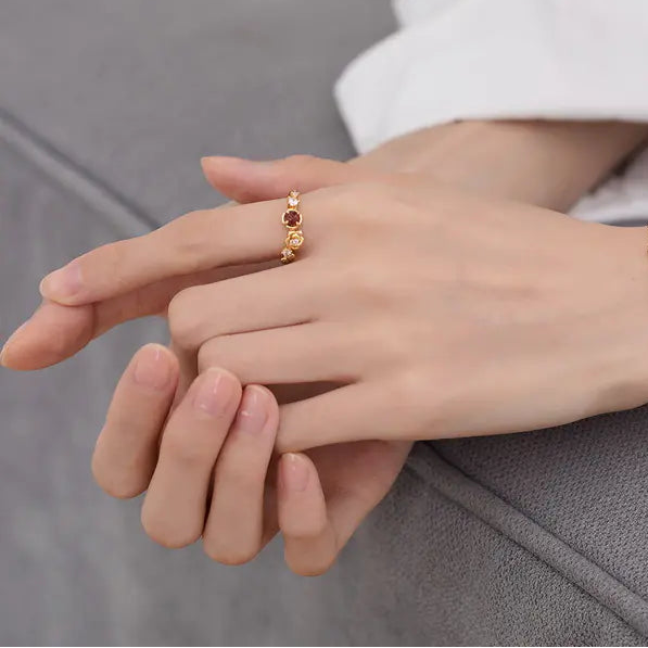 Eira Harmony - Red Garnet Ring