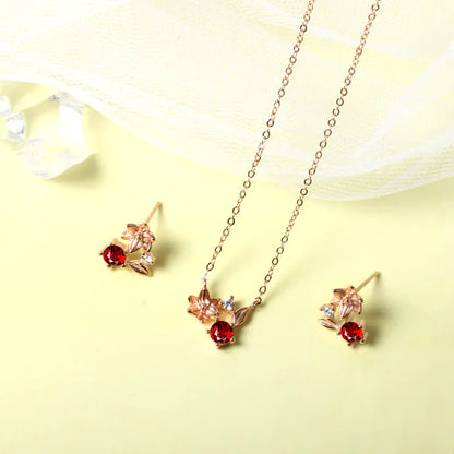 Floria Ember - Red Garnet Necklace