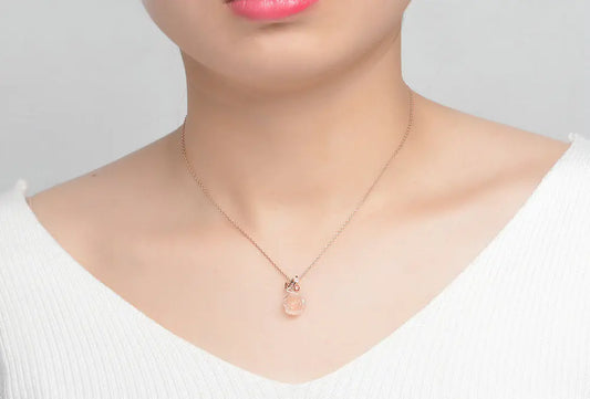 Celeste Heart - Rose Quartz Necklace