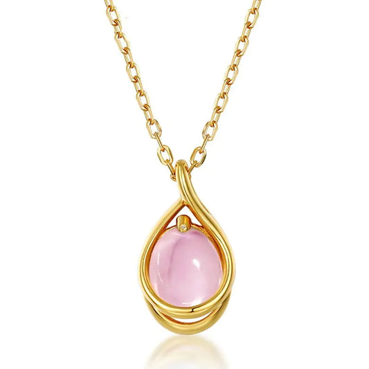 Elysian Tear - Rose Quartz Necklace
