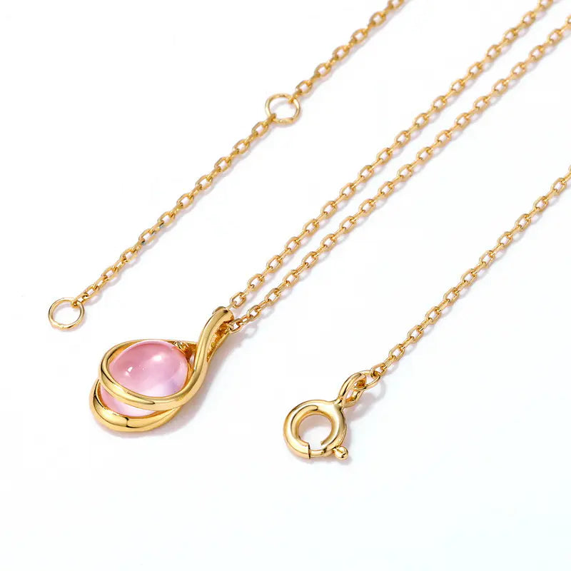 Elysian Tear - Rose Quartz Necklace